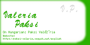 valeria paksi business card